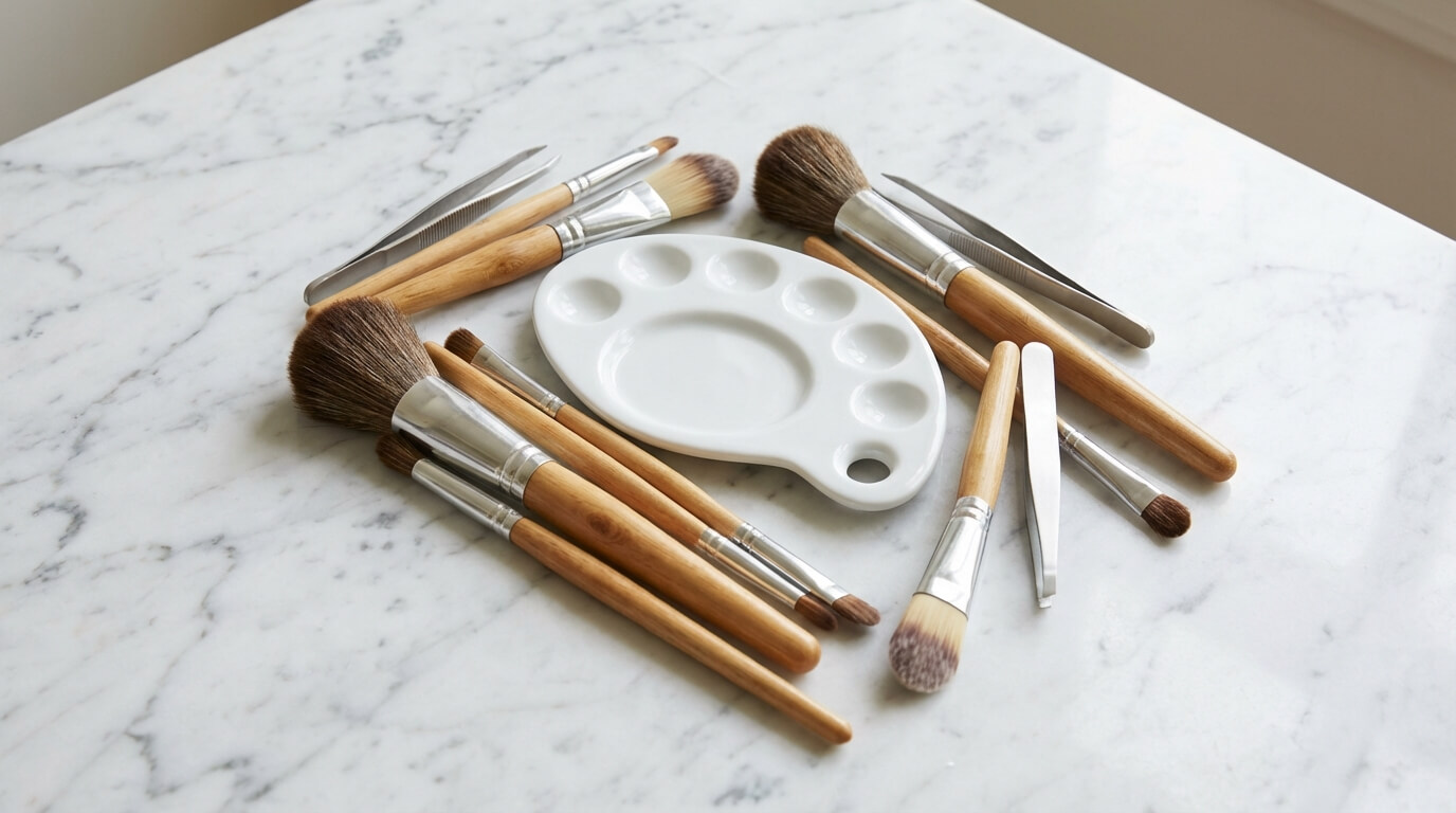 Schoonheidsproducten in salon setting