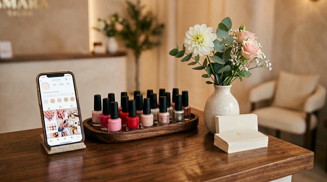 Salon interieur met producten op display