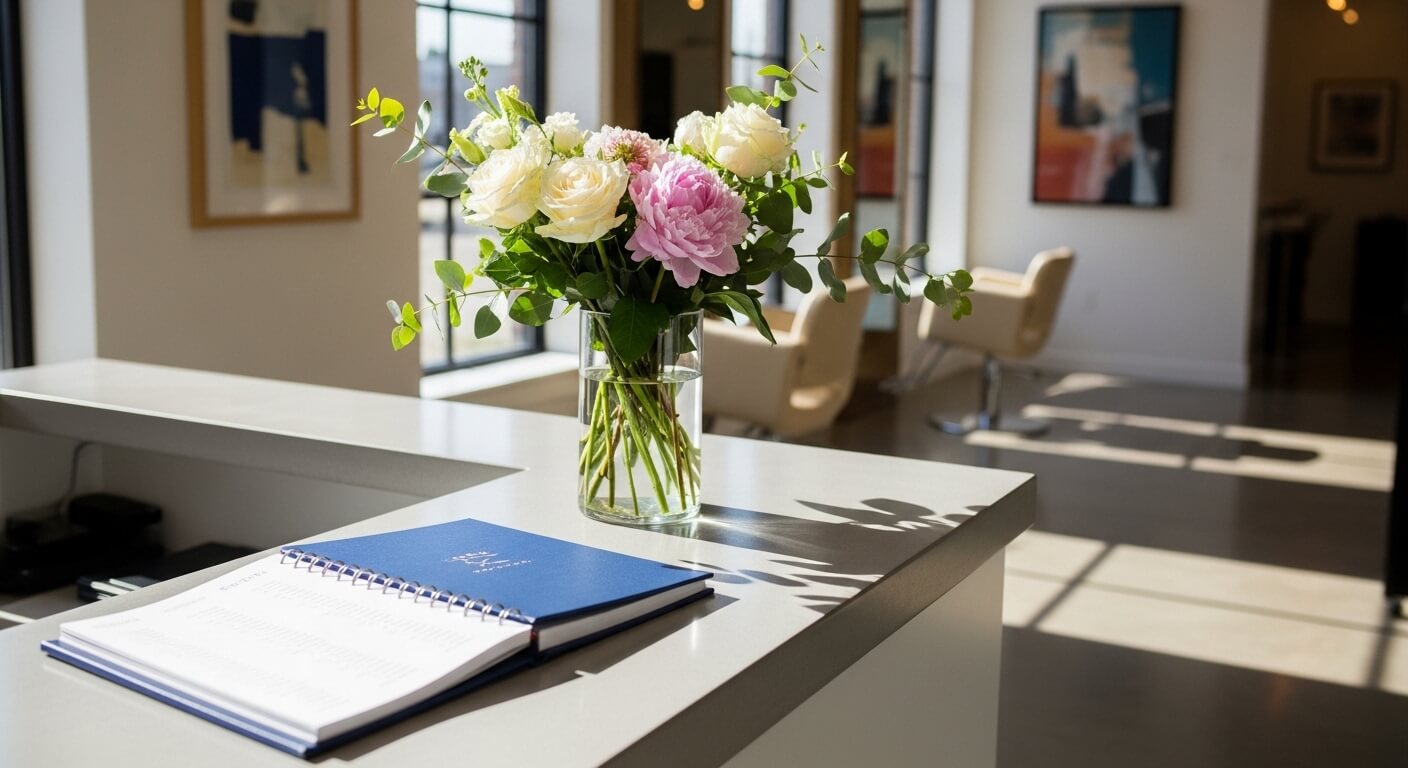 Receptie van een moderne beautysalon