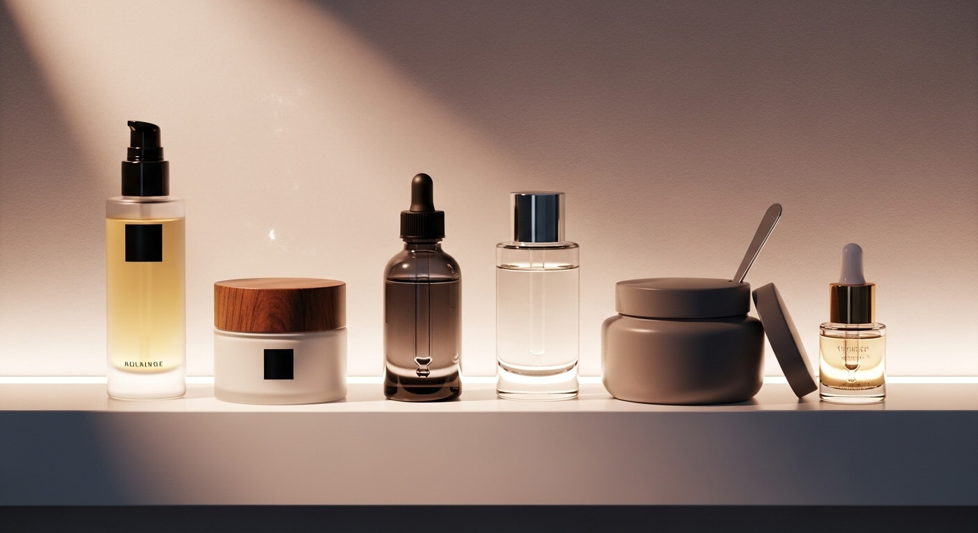 Luxe huidverzorgingsproducten in een salon