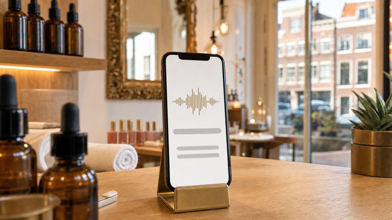 Gespreksamenvatting van de Voice AI telefonist op de balie van een salon